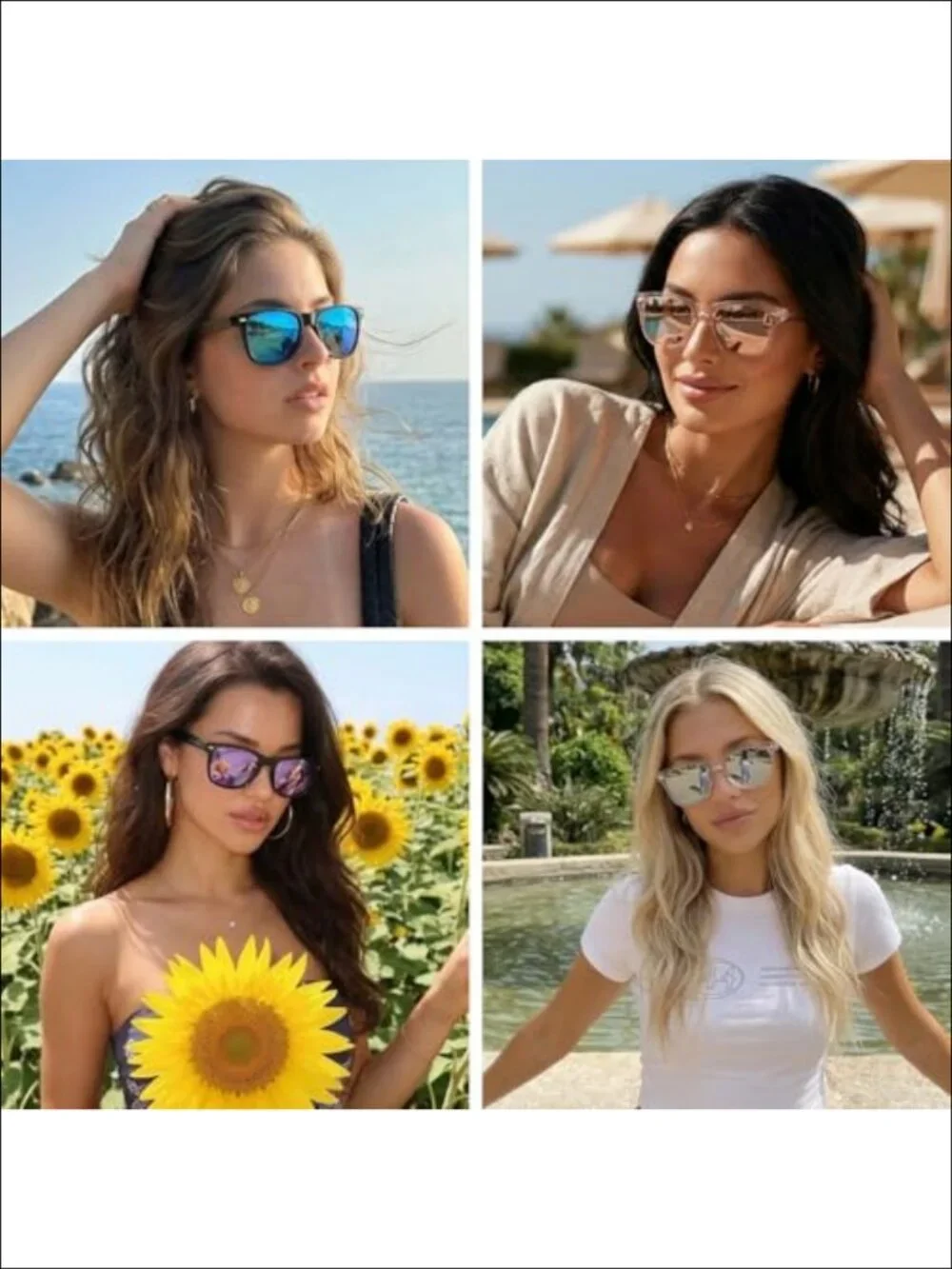 Polarized Mirrored Square Sunglasses UV400 Full Frame Lightweight